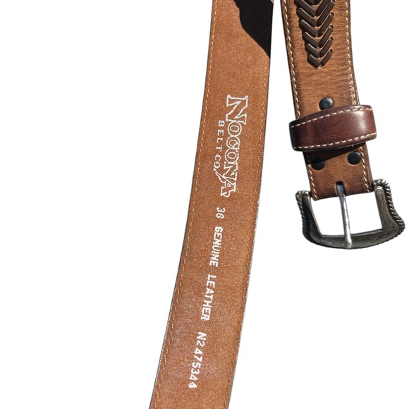 Noona Brown Leather Belt with Braided Detail - Picture 5 of 5